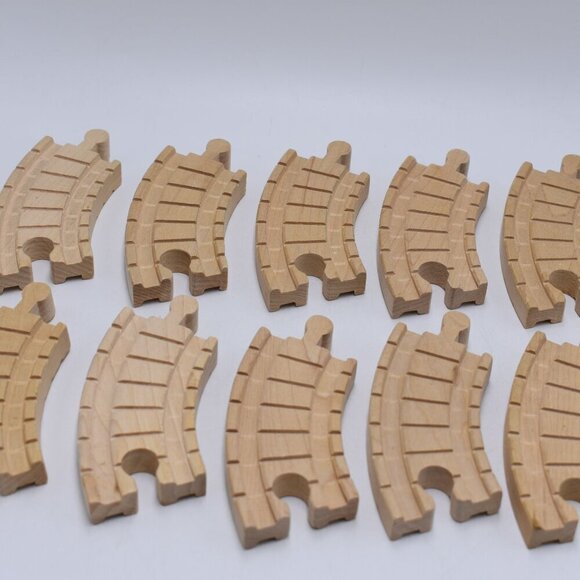 Lot of 10 Clickity Clack 4" Curved Switch Thomas & Friends Wooden Railway Train - Picture 2 of 12